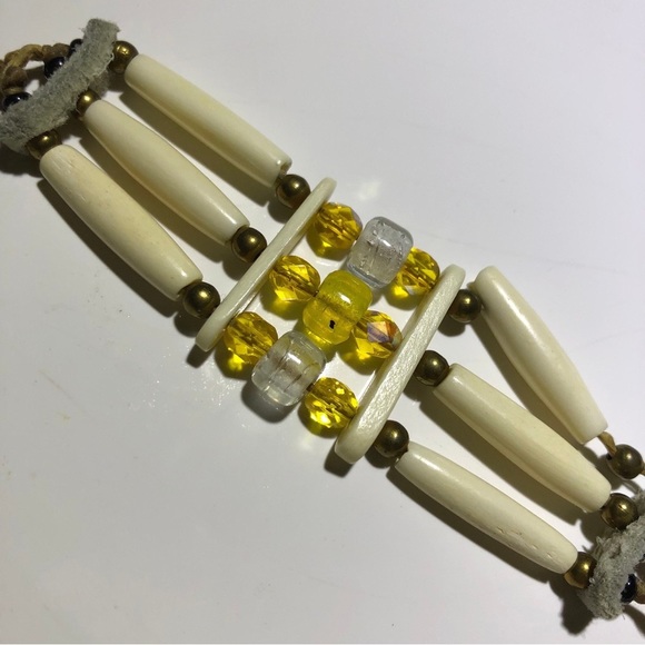 Native American handmade beaded hair pipe choker necklace - Picture 3 of 4